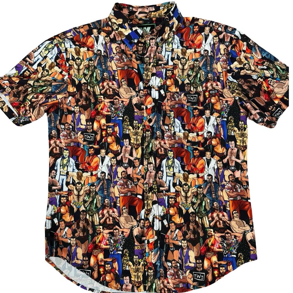 Men's RSVLTS Scott Hall Tribute KUNUFLEX Button-Down Shirt Size Medium